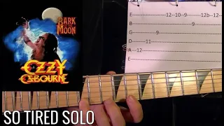 Ozzy Osbourne Solo - SO TIRED ( Bark at the Moon ) Guitar Lesson ( Jake E. Lee )