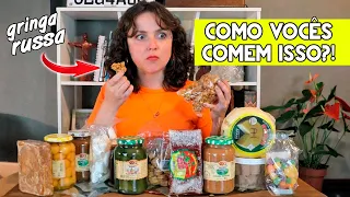 GRINGA provando DOCES RAIZ BRASILEIROS