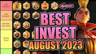 Legendary Investment Tier List [F2P & Low Spend -- Open Field] Rise of Kingdoms August 2023