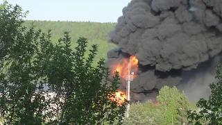 Fire in Ulkan. Russian fireman