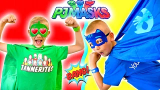 Super Heroes In Action Masks! PJ Masks VS Our House Chores!