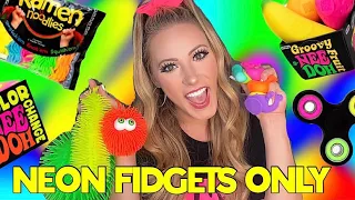 NEON ONLY FIDGET SHOPPING CHALLENGE 🌈⚡️🍭