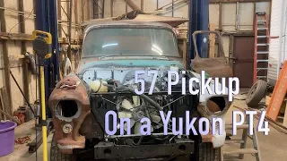 57 Chevy truck on a 2004 4x4 Yukon frame build PT4