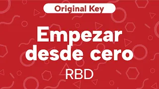 Karaoke Empezar desde cero - RBD | Original Key