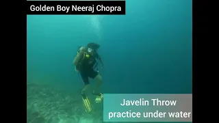 Javelin Throw Practice under water by Niraj Chopra 😎
