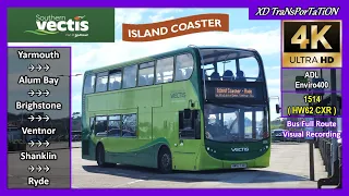 [Southern Vectis] Island Coaster ~ Yarmouth Bus Station ➝ Ventnor ➝ Ryde Esplanade【4K UW】