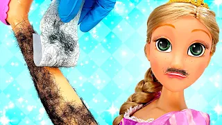 😨 ¡A RAPUNZEL le CRECE PELO por TODO el CUERPO! ✂️ ¡SE LO QUITAMOS! ¡ENREDADOS!