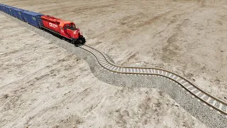 BeamNG.Drive - Trains vs Zig Zag Rail Road Crashes 2 | BeamNG High Speed