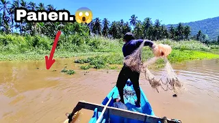 KAGET‼️JALA IKAN TEPAT DI KAWANAN IKAN BESAR.!!! Amazing fishing video