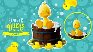 Rubber Duck Fondant Cake | Little Ducks Topper | Easy Cake Decorating Ideas