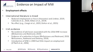 Webinar: Minimum wage policy in Ireland