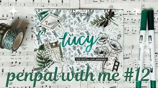 penpal with me #12 | green dragonfly botanical theme