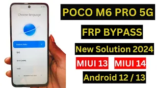 POCO M6 Pro 5G FRP BYPASS✅ (Without PC) | Android 13 _ NEW METHOD 2024✅.