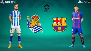 FIFA 22 PS5 | Real Sociedad Vs Barcelona Ft. Lewandowski, Raphinha, | La liga 22/23 | 4K Gameplay