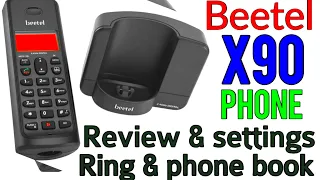 Beetel x90 cordless phone review and settings |  Beetel X90 time date ringtone phone book settings