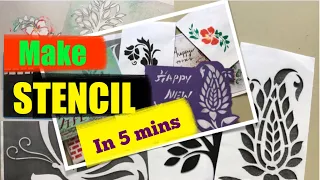 Stencils Making At Home/ Stencils for crafts/ OHP Sheet Stencil / Make Stencils in 5 min.🙂