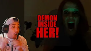 there is a DEMON INSIDE HER! super host by ALTER REACTION! #alter #possessed #ghost