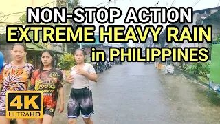 SHOCKING HEAVY RAIN in PHILIPPINES | WALKING HAPPY MOMENT at SUPER HEAVY RAIN in PAYATAS [4K] 🇵🇭