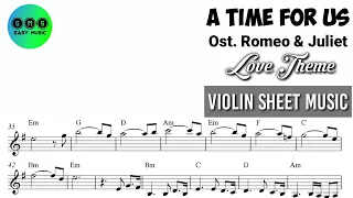 Karaoke || A Time For Us - Romeo & Juliet || Violin Sheet Music