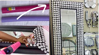 NEW DOLLAR TREE Pool Noodle Wonderful Hack! LARGE GEM MIRROR DIY