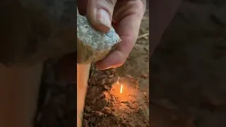 Starting A Fire With a Rock From My Driveway - wilderness survival skills