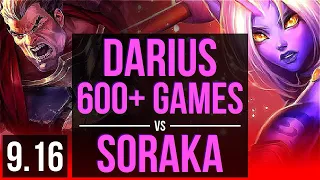 DARIUS vs SORAKA (TOP) | 1.3M mastery points, 600+ games, Legendary | TR Grandmaster | v9.16