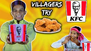 Villagers Try KFC For First Time ! Tribal People Try KFC For First Time