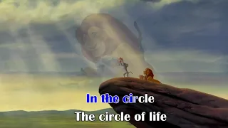 LION KING - Circle of Life (KARAOKE) - Instrumental [Lyrics on screen, with backing vocals]