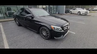 2018 Mercedes C300 Black with red Interior Amg Line Package ,Night Package,Illuminated Star
