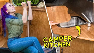 Making a Kitchen in a Small Van!  - Camper Van Build #4