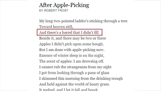 After Apple-picking Analysis- A-level English Lit. Revision