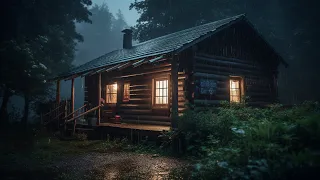 Batti lo stress in 5 minuti per dormire bene con forti Piogge sul tetto nella foresta di notte