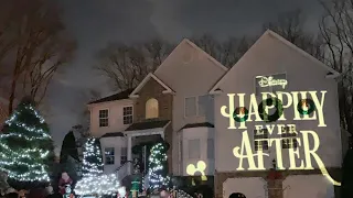 Happily Ever After Christmas Light Show in Hazlet, New Jersey 2021 | Disney Christmas Show