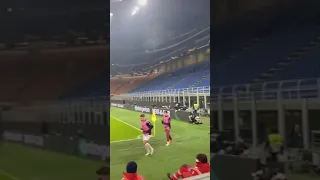 Zlatan Ibrahimovic funny reaction at San Siro's speaker during Hauge goal celebration 😂