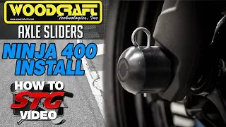 Woodcraft 2018-2023 Kawasaki Ninja 400 Axle Slider Kit Install | Sportbike Track Gear