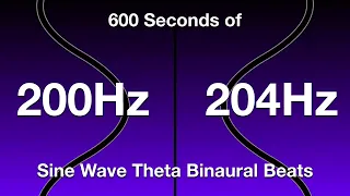 Pure 4Hz Theta Binaural Beats - 200Hz & 204Hz Sine Wave