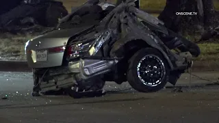 High-Speed Car Crash Splits Vehicle in Half, One Dead | Houston Police Investigating