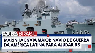 Marinha envia maior navio de guerra ao Rio Grande do Sul