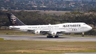 SPECTACULAR - Rare Iron Maiden "Ed Force One" 747-428 Landing at Melbourne Airport - [TK-AAK]