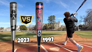 BBCOR vs. GORILLA-BALL ERA | How hot is a 1997 Easton Reflex compared to a modern metal BBCOR Bat?