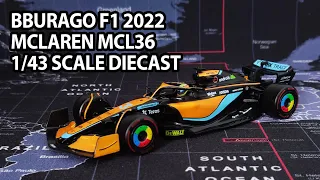 Bburago F1 1/43 2022 McLaren MCL36  Scale Diecast Model Unboxing and Review