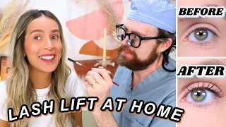 LASH LIFT AT HOME WITH MY HUSBAND... WORTH IT? (lash perm diy) | leighannsays