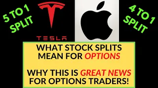 How Stock Splits Affect TESLA & APPLE Options (GREAT NEWS For Options Traders!)