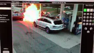 Gas Station Fire Extinguished by System