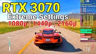 Forza Horizon 5 | RTX 3070 | R5 5600X | Extreme Settings | 1080p/1440p/4K | Performance Test
