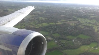 British Airways Boeing 737-400 turbulent and windy landing at London Gatwick