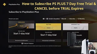 How to Subscribe PS PLUS 7 Day Free Trial & CANCEL before TRIAL Expires