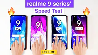 realme 9 vs realme 9i vs realme 9 5g vs realme 9 pro Speed Test | realme 9 series' Comparison