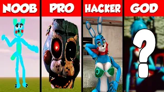 Minecraft Toy Bonnie PIXEL ART CHALLENGE - NOOB vs PRO vs HACKER vs GOD