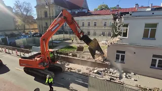 Rozbiórka budynków szpitala przy ulicy Staszica w Lublinie